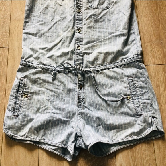 Levi’s Light Wash Chambray Striped Romper - Picture 5 of 9